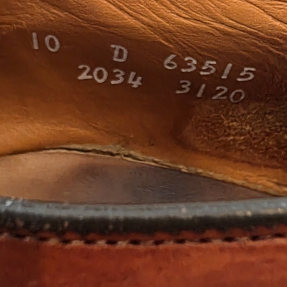 Allen Edmonds Men's Size 10D Byron Brown Leather Cap Toe Oxford Dress Shoes - Picture 6 of 9